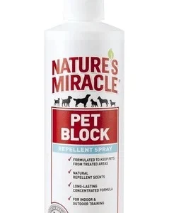 <strong>Nature’s Miracle</strong> Pet Block Repellent Spray para Mascotas, Uso Interior y Exterior, Aroma Natural Repelente, Botella de 473 ml