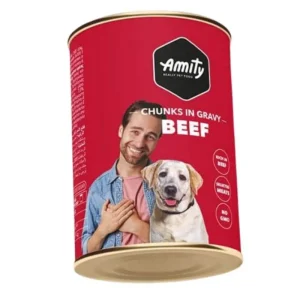 <strong>Amity</strong> Alimento Humedo, para Perros con Trozos de Carne en Salsa, lata 1250 gr