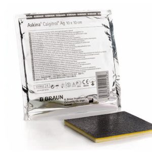 <strong>Askina</strong> Calgitrol Ag, Apósito Estéril de Alginato e Iones de Plata para Mascotas, Curación de Heridas, 1 unidad, 10×10 cm