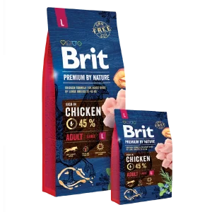 <strong>Brit Premium By Nature</strong> Alimento Seco para Perros, Adulto, Raza Grande, Pollo, bolsa de 15 kg