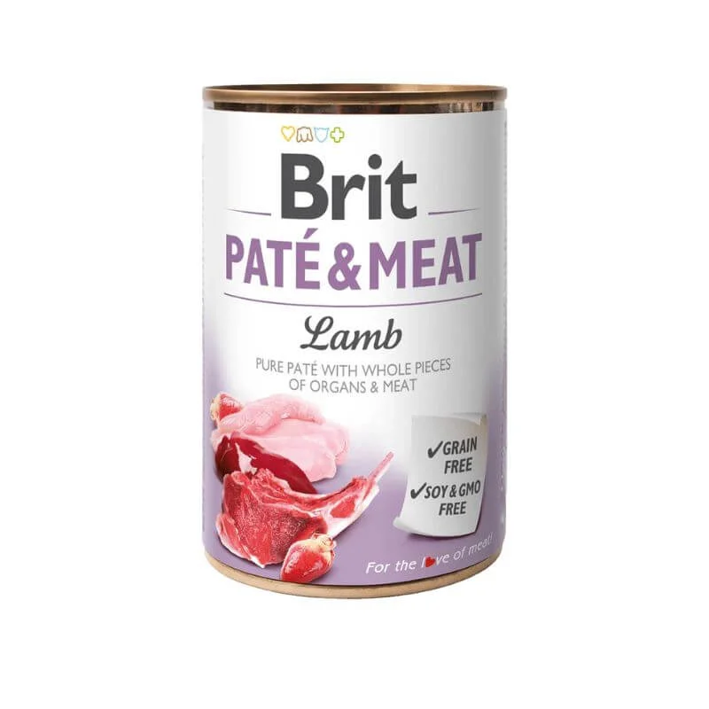 <strong>Brit</strong> Paté & Meat Alimento Húmedo para Perros Paté, Cordero/Pollo, 400 gr, en lata