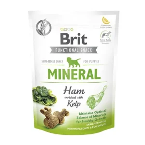 <strong>Brit</strong> Functional Snack Mineral, Snack para Perros Cachorro, Jamonsitos Reforzados con Alga, Crecimiento Saludable, bolsa de 150 gr