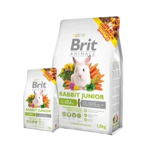 <strong>Brit Animals</strong> Rabbit Junior, Alimento Completo Super Premium para Conejos, Mix de Alfalfa, Granos y Verduras, bolsa de 300 gr-1.5 kg