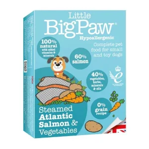 LITTLE BIG PAW STEAMED ATLANTIC SALMON & VEG 150 GR CAJA X 7 UNDS