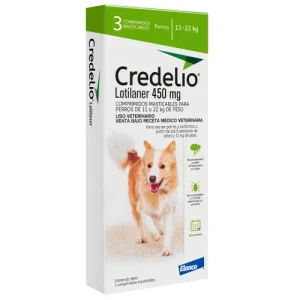 <strong>Credelio</strong> Antiparasitario Externo para Perros, 11-22 kg, 1-3 comprimidos masticables (dosis mensuales)