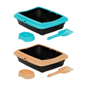 <strong>MP Birba</strong> Kit de Aseo para Gatos, Bandeja con Pala y Plato, Tamaño 46 x 36 x 12 cm