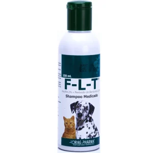 <strong>FLT Shampoo</strong> Antiparasitario y Antiseborreico, Higiene y Control de Parásitos en Perros y Gatos, botella de 150 ml