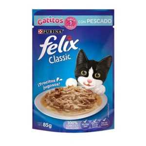 <strong>Purina</strong> Felix Alimento Humedo Gatitos con Pescado, pouch 85 gr