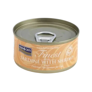 <strong>Fish 4 Cats</strong> Finest Alimento Húmedo para Gatos, Sardina con Camarones, 70 gr, en lata