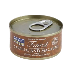 <strong>Fish4Cats</strong> Finest Sardine with Mackerel, Alimento Húmedo para Gatos, Sardina y Caballa, lata de 70 gr