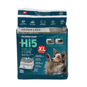 <strong>Hi5</strong> Training Pads, Sabanillas de Entrenamiento con Carbón Activo para Perros, Tamaño XL (120 x 90 cm), Pack de 30 Unidades