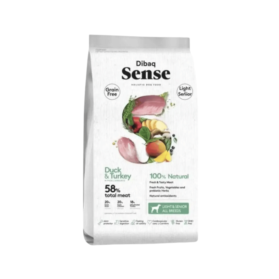 Dibaq Sense Pavo y Pato Light para Perro Senior 12 kg