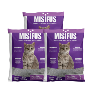 Arena Sanitaria Misifus 24 kg Lavanda (ENVÍO GRATIS)