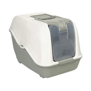 <strong>MPS</strong> Baño Sanitario Netta para Gatos, Cubierto con Puerta Abatible, Incluye Pala y Filtro de Carbón, Color Blanco y Gris
