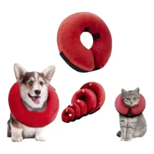 <strong>Marben Pets</strong> Collar Inflable de Recuperación para Perros y Gatos, Rojo, Tallas XS-XXL