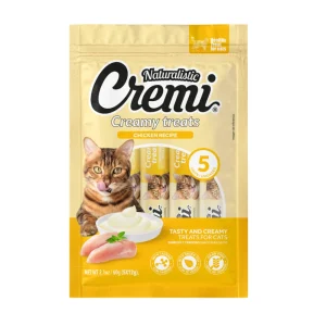 <strong>Naturalistic</strong> Cremi, Snack Húmedo para Gatos, Pollo, 60 gr, 5 unidades
