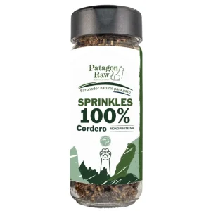<strong>Patagon Raw</strong> Sprinkles 100% Cordero, Sazonador en Polvo para Gatos, Corazón de Cordero, pote de 60 gr