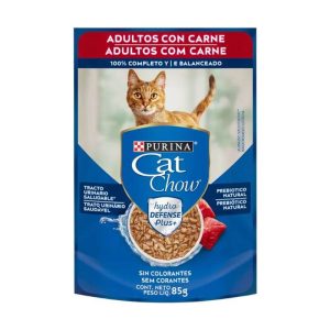 <strong>Purina Cat Chow</strong> Alimento Húmedo para Gatos, Trozos de Carne en Salsa, pouch de 85 gr