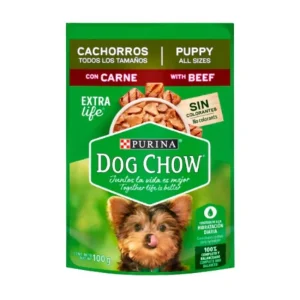 <strong>Purina Dog Chow</strong> Alimento Húmedo para Cachorros de Todos los Tamaños, con Carne, pouch de 100 gr
