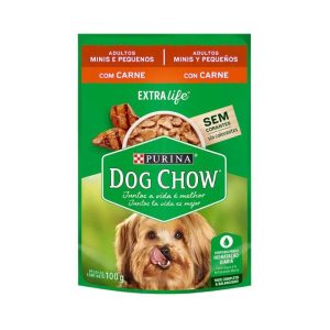 <strong>Purina Dog Chow</strong> Alimento Húmedo para Perros Adultos Minis y Pequeños, con Carne, pouch de 100 gr
