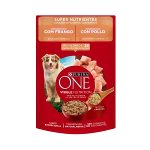 <strong>Purina ONE</strong> Super Nutrientes, Alimento Húmedo para Perros, Cachorro y Adulto, Pollo, sobre de 85 gr