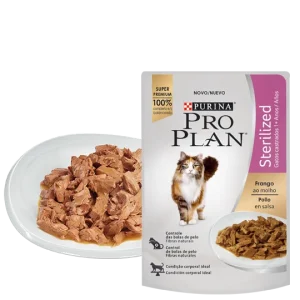 <strong>Purina Pro Plan</strong> Alimento Húmedo para Gatos Esterilizados, Trozos de Pollo en Salsa, Pouch de 85 gr