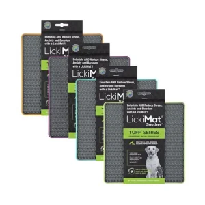 <strong>LickiMat</strong> Soother Tuff Series, Alimentador Lento Antiestrés de Silicona para Perros y Gatos, Alimentos Líquidos, Yogures, Caldos y Purés, Tamaño: 20 x 20 cm