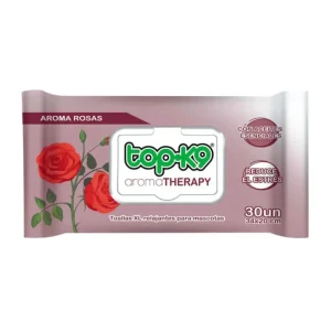 <strong>Top-K9</strong> Aroma Therapy Toallitas Húmedas para Mascotas, Aroma Rosas, XL, 30 Unidades