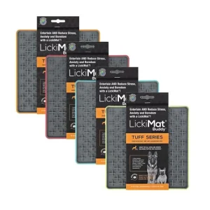 <strong>LickiMat</strong> Buddy Tuff Series, Alimentador Lento Antiestrés de Silicona para Perros y Gatos, Alimentos Sólidos o Triturados, Tamaño: 20 x 20 cm