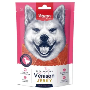 <strong>Wanpy</strong> Venison Jerky, Snack para Perros, Charqui de Venado, bolsa de 100 gr