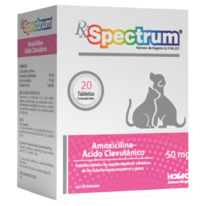 Amoxicilina Ácido Clavulánico 50mg 20 Tabletas- Spectrum