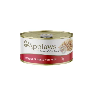 <strong>Applaws</strong> Cat Tin, Alimento Húmedo para Gatos, Pechuga de Pollo con Pato, lata de 70 gr