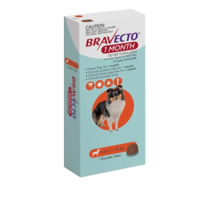 Bravecto 1-Mes (4.6 a 10kg)  Naranja