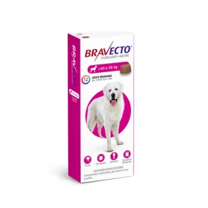 <strong>Bravecto</strong> Antiparasitario Externo para Perros, 40-56 kg, 1 comprimido masticable (dosis cubre 3 meses)