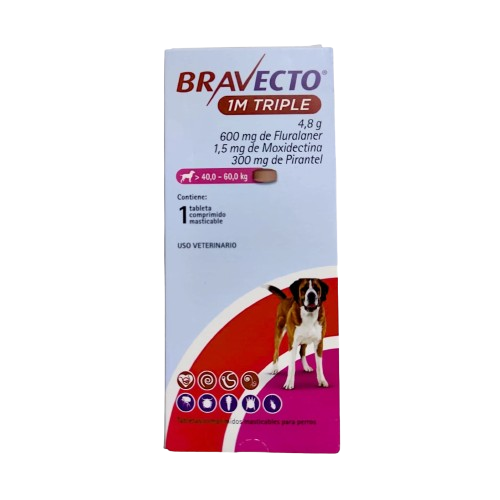 Bravecto 1M Triple 600mg 40kg-60kg