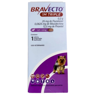Bravecto 1M Triple 25mg 1.27- 2.5kg