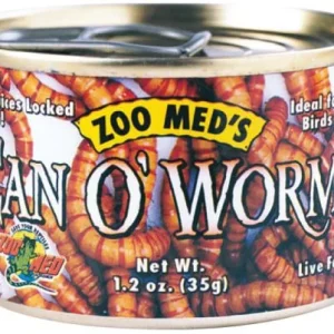 <strong>Zoo Med’s</strong> Can O’ Worms, Alimento para Reptiles, Pájaros y Roedores, Gusanos, 60 unidades, en lata