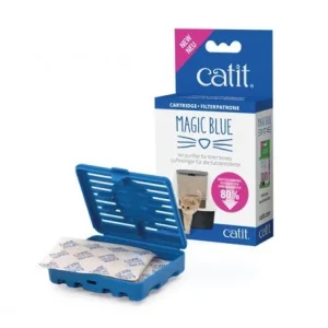 <strong>Catit</strong> Magic Blue, Cartucho Desodorizante para Gateras de Gatos, 1 Unidad con 2 Almohadillas