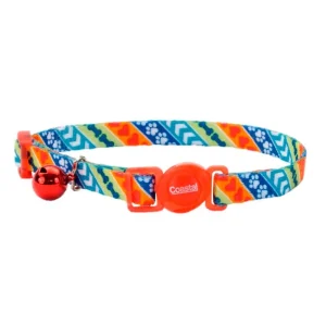 <strong>Coastal</strong> Safe Cat Fashion Collar Resolve, Collar Ajustable para Gatos, Celeste Naranjo