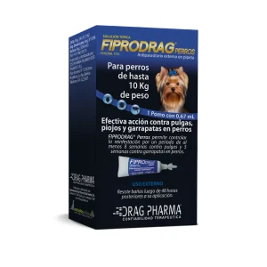 <strong>Fiprodrag</strong> Perros Solución Tópica, Antiparasitario Externo para Perros, hasta 10 kg, 1 pipeta de 0.67 ml (dosis mensual)