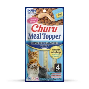 <strong>Inaba</strong> Churu Meal Topper, Alimento Húmedo para Gatos, Topper o Saborizante, Atún con Ostión, 4 tubos de 14 gr