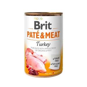 <strong>Brit</strong> Paté & Meat Alimento Húmedo para Perros Paté, Carne y Pavo, 400-800 gr, en lata