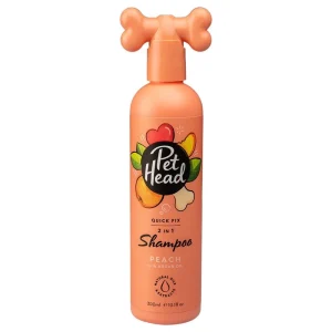 <strong>Pet Head</strong> Quick Fix Dos en Uno, Shampoo y Acondicionador para Perros con Aceite de Jojoba y Argán, Aroma Melocotón, 475 ml