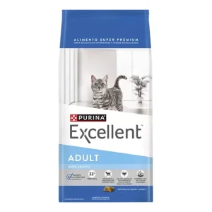 <strong>Purina Excellent</strong> Alimento Seco para Gatos Adultos, Pollo y Arroz, bolsa de 3-7.5 kg