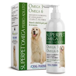 <strong>SuperPet</strong> Omega 3 y 6, Suplemento para Piel y Pelaje en Perros Adultos, botella de 125 ml