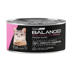 <strong>Vital Can Balanced</strong> Soufflé de Pollo, Alimento Húmedo para Gatitos, lata de 85 gr