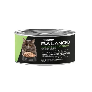 <strong>Vital Can</strong> Balanced, Alimento Húmedo para Gatos Castrados, Sabor a Soufflé de Pollo, Adulto, lata de 85 gr